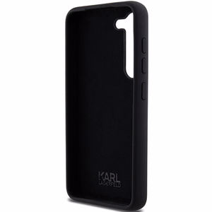 Karl Lagerfeld Silikoninen Choupette Metal Pin Suojakuori Samsung Galaxy S23:lle - musta