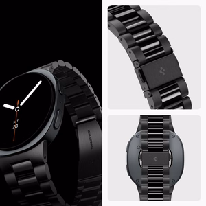 Spigen Modern Fit Band 316L -ranneke mallille Samsung Galaxy Watch 40/44/46 mm – musta