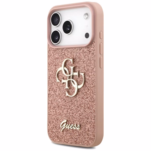 Guess Fixed Glitter Big 4G Suojakuori iPhone 17 Prolle - vaaleanpunainen