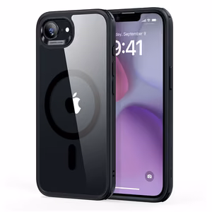 ESR Classic Hybrid Halolock MagSafe Suojakuori iPhone 16e / 17e:lle - läpinäkyvä-musta