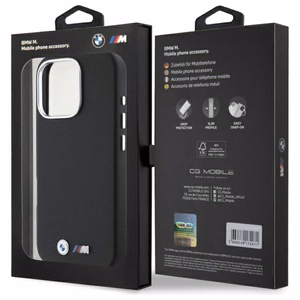 BMW M Edition Kevlar Wrapped Metal iPhone 16 Pro Max Suojakuori - Musta
