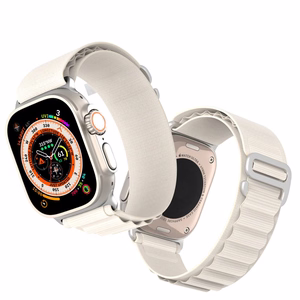 Dux Ducis GS nylon ranneke Apple Watch 42 / 44 / 45 / 49 mm:lle platina