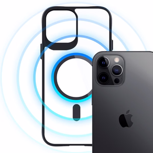 3mk Satin Armor MagCase MagSafe-suojakuori iPhone 12 Pro Max:lle - kirkas mustalla kehyksellä