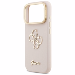 GUESS Grained Big 4G & Stand Camera -suojakuori iPhone 17 Pro - pinkki