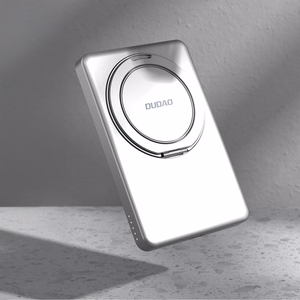 Dudao K28S 20W PD 5000mAh Powerbank MagSafe ja jalusta - hopea