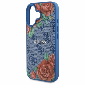 Guess GUHMP16SP4ROPEMCB iPhone 16 6.1" Sininen/Sininen Kova Suojakuori 4G Flowers Print MagSafe
