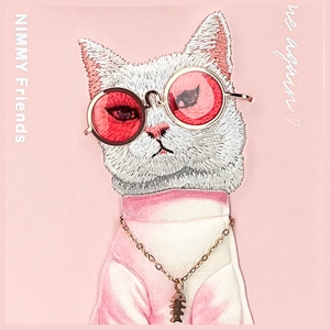 NIMMY Suojakuori GLASSES COOL CAT iPhone 16 Pro Max:lle vaaleanpunainen