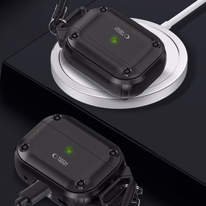 Tech-Protect Rough Hook Case with Carabiner for Apple AirPods Pro 1 / 2 - Black