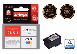 Activejet AC-511R – kolmivärinen mustekasetti, korvaa tuotteen Canon CL-511, 12 ml, Premium