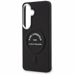 Karl Lagerfeld Embossed Ring RSG Logo MagSafe -suojakuori Samsung Galaxy S26+:lle - musta