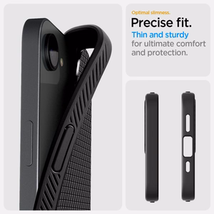 Spigen Liquid Air suojakuori iPhone 16e / 17e:lle - matta musta
