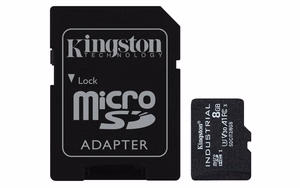 Kingston Technology 8GB microSDHC Industrial C10 A1 pSLC kortti + SD-sovitin