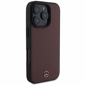 Mercedes Textured And Plain Nahkainen MagSafe Suojakuori iPhone 16 Pro Max:lle - Punainen