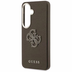 Guess Grained Big 4G Metal Logo Case for Samsung Galaxy S26+ - Brown