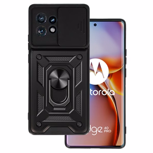 Slide Camera Armor Case for Motorola Edge 40 Pro 5G Black