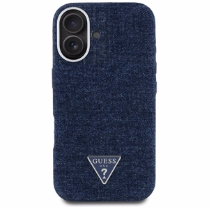 Guess Denim Triangle Logo MagSafe Suojakuori iPhone 16:lle - sininen