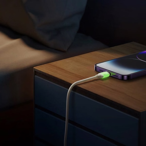 Joyroom S-A53 3A USB-A - Lightning -kaapeli fluoresoivalla kärjellä 2 m - beige