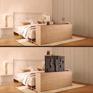 Maclean MC-866T älykäs moottoroitu sähköinen TV-nosto TUYA mobiilisovellus lattiakiinnike Alexa Google Home 37"-80" 60 kg kaappi VESA (EU-pistoke)