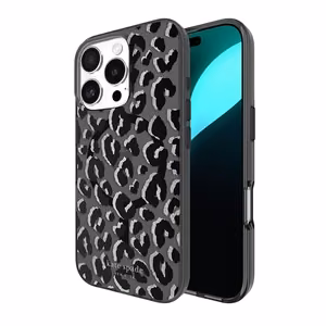 Kate Spade New York Black City Leopard MagSafe case for Apple iPhone 16 Pro