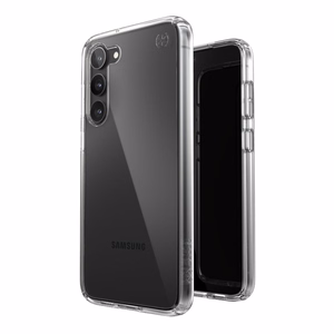 Speck Presidio Perfect-Clear case for Samsung Galaxy S23+, with Microban antimicrobial protection