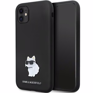 Karl Lagerfeld KLHCN61SMHCNPK Suojakuori iPhone 11 / Xr:lle - musta Silikoninen C Metal Pin