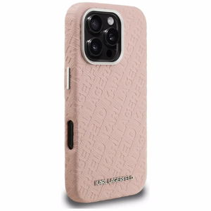 Karl Lagerfeld FW Stamped Karl MagSafe Suojakuori iPhone 16 Pro Max - vaaleanpunainen