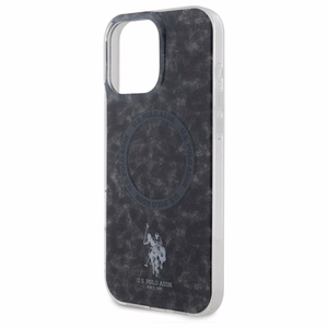 US Polo IML Ring MagSafe kotelo iPhone 16 Pro - musta