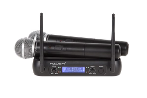 WR-358LD 2-kanavainen langaton VHF-mikrofonisarja, 2 käsimikrofonia