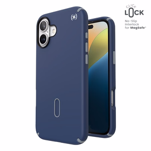 Speck Presidio2 Pro -suojakuori MagSafe- ja ClickLock-tuella iPhone 16 Plus:lle, Coastal Blue/Dust Grey
