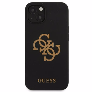 Guess GUHCP13SLS4GGBK iPhone 13 mini 5.4" musta/musta kova kotelo Silikoni 4G Logo