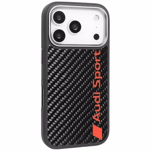 Audi R8 Carbon Fiber MagSafe Suojakuori iPhone 17 Pro:lle - Musta
