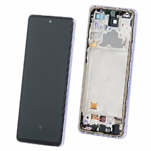 LCD-näyttö Samsung A725/A726 A72 4G/5G kosketusnäytöllä ja kehyksellä violetti alkuperäinen (service pack)