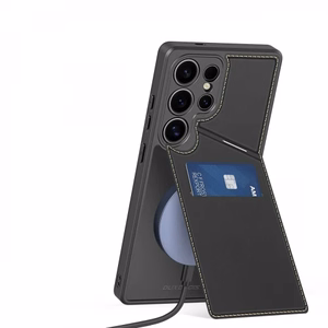 Dux Ducis Rafi II Suojakuori Samsung Galaxy S25 Ultralle jalustalla ja lompakolla - Musta