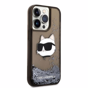Karl Lagerfeld KLHCP14LLNCHCK iPhone 14 Pro 6.1" musta/musta kovakuori Glitter Choupette Head