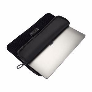 Tucano Velluto 2 neoprene sleeve with velvet exterior for 14-inch MacBook Pro and 13-inch laptops, black