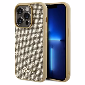Guess Disco Metal Script -suojakuori iPhone 14 Pro Maxille - kultainen