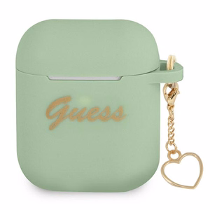 Guess GUA2LSCHSN AirPods suojakuori vihreä/vihreä Silikoni Charm Sydän Collection -mallisto