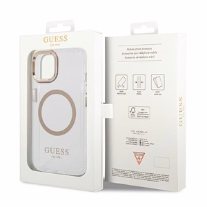 Guess GUHMP14SHTRMD iPhone 14 6.1 "kulta / kulta kova kotelo Metal Outline Magsafe metalli ääriviivat
