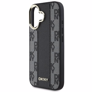 DKNY Checkered Pattern Magsafe iPhone 16 Plus:lle Suojakuori - Musta