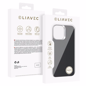 Liavec Carbon Layer Magsafe Aramid Fiber suojakuori Iphone 17 musta