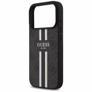 Guess 4G Printed Stripes MagSafe suojakuori iPhone 17 Pro:lle musta