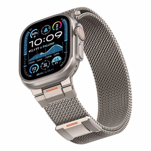 Tech-Protect Milano Vanguard -ranneke Apple Watchille (44 / 45 / 46 / 49 mm) - Titanium