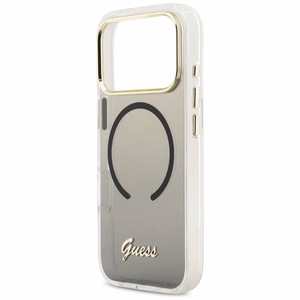Guess IML Gradient Script Metal MagSafe Suojakuori iPhone 17 Pro Max:lle - Musta