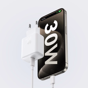 Joyroom JR-TCF24 USB-C PD 30W QC SFC network charger - white + 1m USB-C cable