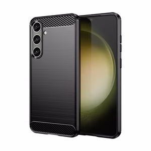 Carbon Suojakuori Samsung Galaxy S24+:lle joustava silikoninen hiilisuojus - musta