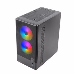 Mars Gaming MC-ONYX – microATX computer case with 3 ARGB fans, black