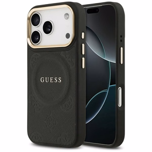 GUESS Suojakuori IPHONE 17 Pro MagSafe GUHMP17LPSAMSECK (PU W/ Peony Hot Stamp) musta
