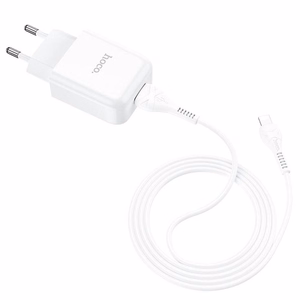 Puhelinlaturi Hoco USB A 2A 10W + kaapeli USB A - Lightning N2 valkoinen