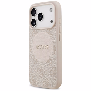 Guess 4G Circle Classic Logo MagSafe Suojakuori iPhone 17 Prolle - vaaleanpunainen