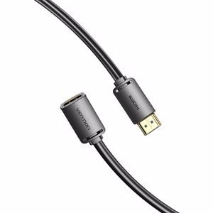 HDMI 2.0 uros - HDMI 2.0 naaras jatkojohto Vention AHCBD 0.5m, 4K 60Hz, (musta)